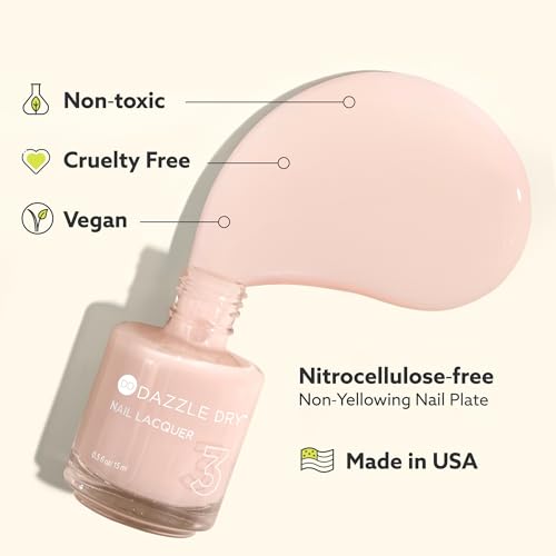 Dazzle Dry Nail Lacquer (Step 3) - So On Pointe - A pale almond cream. Semi-sheer cream. (0.5 fl oz)