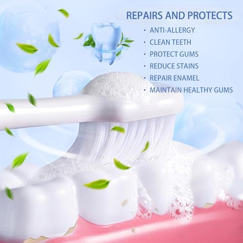 Fluoride-Free Formula with Hydroxyapatite Coconut Oil & Xylitol for Enamel Repair and Gentle Nano Hydroxyapatite Whitening Toothpaste