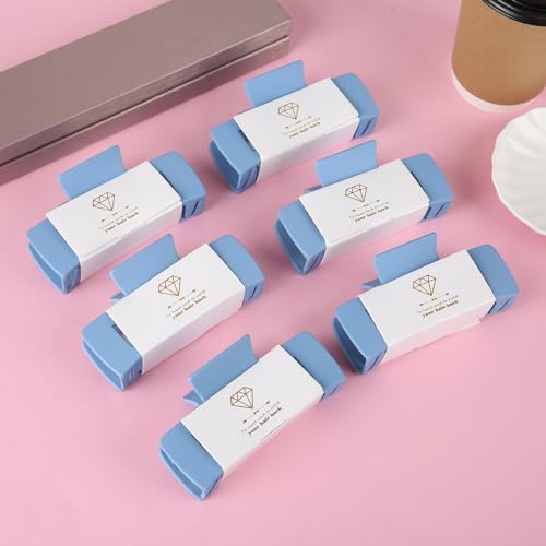 16pcs Bridesmaid Proposal Gifts 4.1inch square Bachelorette hair Claw Clip heart Sunglasses set of 16 Girls Trendy gift for Wedding Party Favors(16pcs White&Dusty Blue)