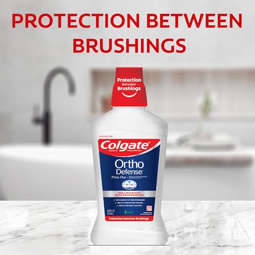Colgate Ortho Defense Phos Flur Anti Cavity Fluoride Rinse, Mint, 16.9 Ounce