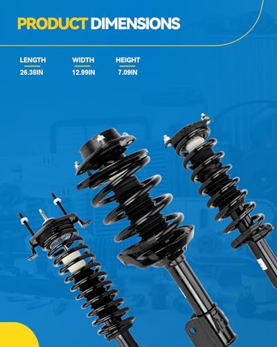 PHILTOP Front Struts for Toyota Tundra 2000 2001 2002 2003 2004 2005 2006, Shock Absorber Complete Suspension 171347L+171347R, Struts with Coil Spring Assemblies SAA011 2 Pcs,Left & Right - size: 2000-2006 Tundra
