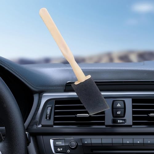 Car Air Vent Cleaning Brush Set Soft Sponge Detailing Tool for Dashboard AC Vents Dust Removal Black 14cm(10Pcs) - size: 10Pcs