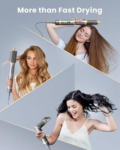 Easywave Air Wrap Hair Styler: Flexible 5 in 1 Styling & Drying System, Professional Hot Air Brush Set for Fast Drying, Curling, Volumizing, Smoothing & Styling, Oval Brush, Concentrator