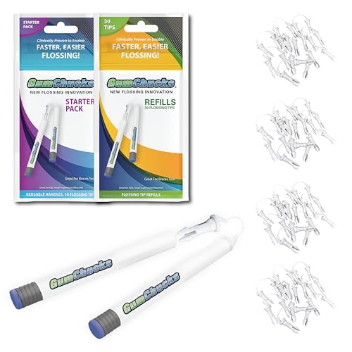Orthodontic Flossers Dental Floss - Floss for Braces - Brace Floss Picks - Gum Flossing Picks - Ortho Dental Flossers (Adult Starter Pack Bundle)