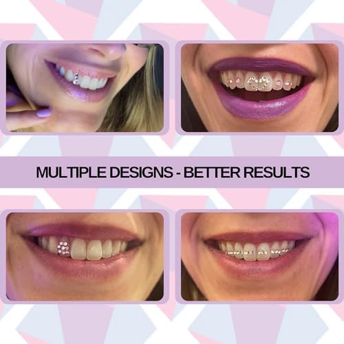 Professional for Beginners and Pros - Tooth Gems Video APP for Best Designs, Teeth Gems Kit with Glue and Light - Over 30 Gems & Shapes - Made in USA