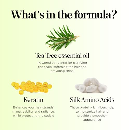 Tea Tree Conditioner for Dry Hair - Tea Tree Oil Conditioner for Oily Hair and Sulfate Free Conditioner for Dry Hair - Cleansing Conditioner and Tea Tree Dry Scalp Care with Tea Tree Oil for Hair