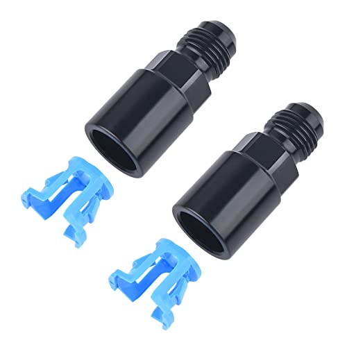 EVIL ENERGY 8AN Male to 3/8" Quick-Disconnect Female Push-On Fitting, 2PCS | 6061-T6 Aluminum, 3/4-16 UNF Thread, 37° Flare Sealing, Plastic Spring Lock - size: 8AN to 3/8