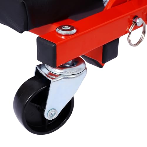 Mechanic Creeper, Garage Gift, 36" Z Creeper Seat, 2 in 1 Mechanic Gifts, 300 lbs Capacity, Low Profile Creeper with 6 pcs Wheels in Garage/Shop for Fathers Day Tool Gift,red Color