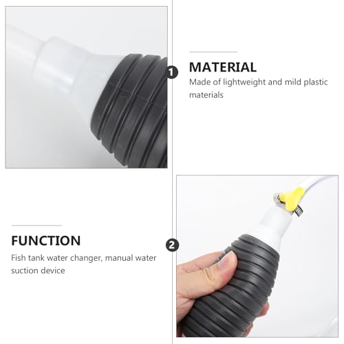 Manual Siphon Pump Kit 2m Hose with 2 Clamps Car Fuel Transfer Pump for Automotive and Household Use