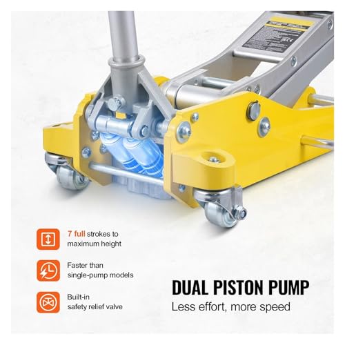 3T/2T Floor Jack Aluminum Hydraulic Racing Car with Dual Piston Lift Pump for Auto Repaire(3T Aluminum) - color: 3T Aluminum