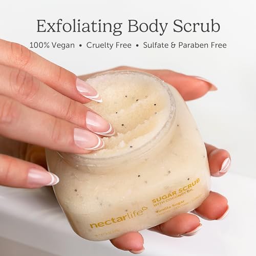 Daily Glow Kit Body Skin Care Set, Whipped Soap, Sugar Body Scrub, Hand Wash (Full Size, Vanilla)