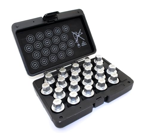 TEMO 20 pc Wheel Lock Lugnut Anti-Theft Screw Lug Nut Removal Key Socket Set for Vw Audi Vag Volkswagen - size: Complete Set (20 Pieces)