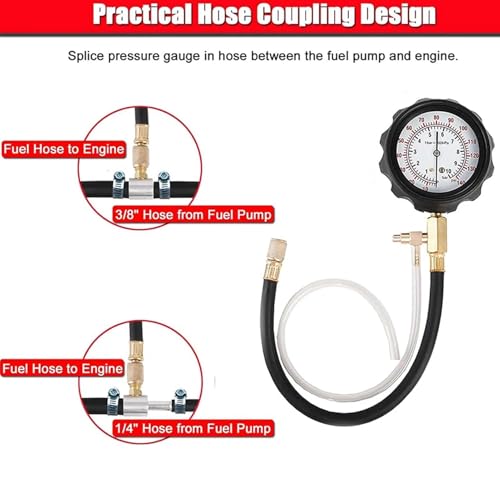 Oil Pressure Gauge Kit 0-140 PSI Compression Diagnostic Gauge | Oil Engine Tester Kit for Automotive Truck Motorcycle Marine Home Garage Workshop Technicians Mechanics