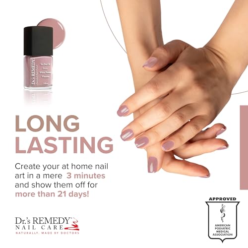 Dr’s Remedy 3 Pack Nail Polish Kit, ANNIVERSARY Kit, All Natural Enriched Nail Strengthener Non Toxic and Organic - BRAVE Berry/TOTAL Two-in-One Glaze/RESILIENT Rose