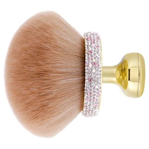 UNIMEIX Extra Large Body Makup Brush for Self Tanner with Drawstring Bag, 3.2 Inch Blend and Blur Body Sunscreen Applicator for Face, Legs, Body, Cream and Foundation (Gold)
