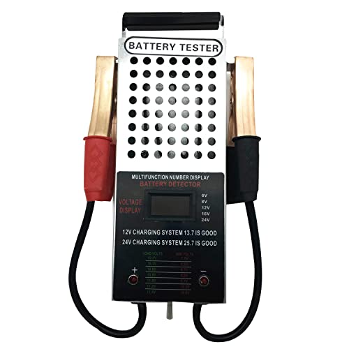 Battery Load Tester, Car Battery Load Tester, 6/8/12/16/24V Battery Alternator Tester Digital Voltmeter and Alligator Clips Battery Voltage Tester and Charging System