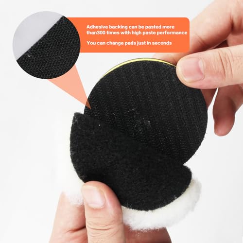 10 Pack 3 Inch Car Polishing Pads for Drill Foam Wax Buffer Kit M10 | Fleece Pad Buffer Polisher Attachment Drill Polishing Kit