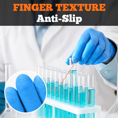 TitanFlex Nitrile Exam Gloves, Blue, 6-mil, Heavy Duty Nitrile Gloves, Mechanic Disposable Gloves, Latex Free, Powder Free - color: Blue(large 100)