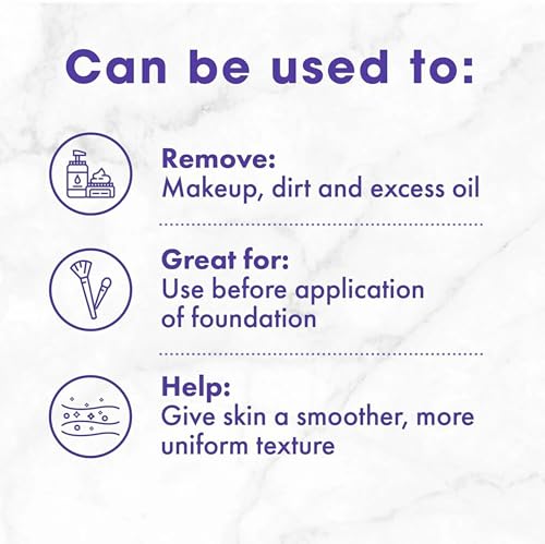 Buf-Puf Facial Sponge, Dermatologist Developed, Removes Deep Down Dirt & Makeup That Causes Breakouts and Blackheads, Reusable, Exfoliating, White, 5 Count