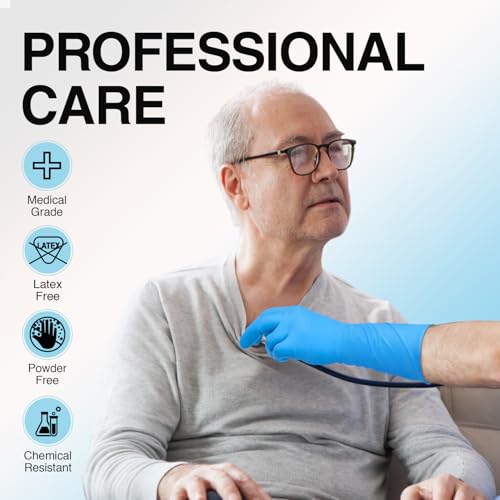 Schneider Nitrile Exam Gloves, Extended 12 Inches Cuff, Small, 4 mil, 50-ct Box, Gloves Disposable Latex Free, Powder Free for Medical, Food Prep, Cleaning, Cooking, Blue - size: Small