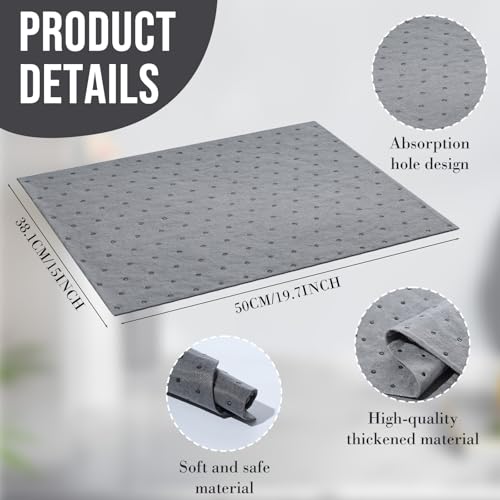 Kidum 120 Pcs 15 x 19.7 Inch Oil Absorbent Pads Oil Mat Absorbing Automotive Water Absorbent Mat Oil Spill Mat for Absorbing Protecting Home Garage Basement (15 x 19.7 Inch)