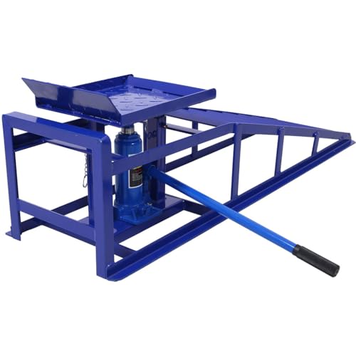 Hydraulic Car Ramps 2 Pack, 10000 lbs Heavy Duty Steel Vehicle Ramps with Adjustable Lift 9.8"-15", Low Profile Auto Service Ramps for Oil Change, Truck, Garage Repair,Blue - color: Blue