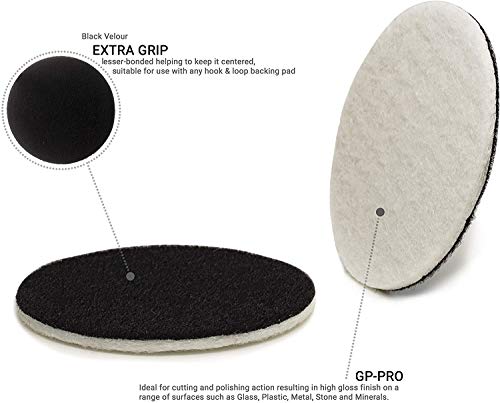 GLASS POLISH PRO Rayon Felt Polishing Pads 2” (50mm) - Pack of 10 | For Cerium Oxide Glass Polishing, Scratch Removal, Plastic & Headlight Restoration, Metal Polishing & Clear Coat Finishing - style: 2" (10 Pads)