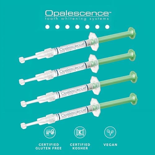 Opalescence 20% Teeth Whitening Refill Kit (2 Packs / 4 Syringes) Carbamide Peroxide. Made by Ultradent, in Mint Flavor. Tooth Whitening Refill Syringes. Includes a Toothbrush. - 5196-2TB