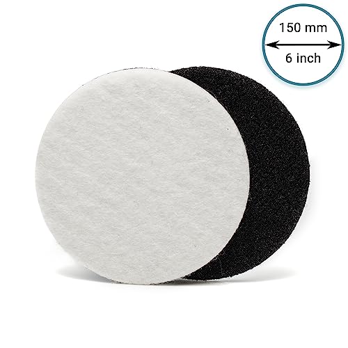 Glass Polish 6 inch (150mm) Pack of 10 Felt Polishing Pads for Polishing Glass, Plastic, Metal and Marble - GP11010 | For Cerium Oxide Glass Polishing, Scratch Removal, Plastic & Headlight Restoration, Metal Polishing & Clear Coat Finishing - style: 6" (1