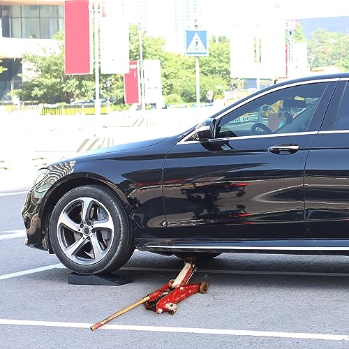 OULEME 2.44" Lift Car Ramps for Jack Support and Oil Changes, Low Profile Car Ramp for Garage, Tire Ramps for Lift Vehicle Maintenance with Anti-Slip Pads, 2 PCS - size: L17" (2 Pack)