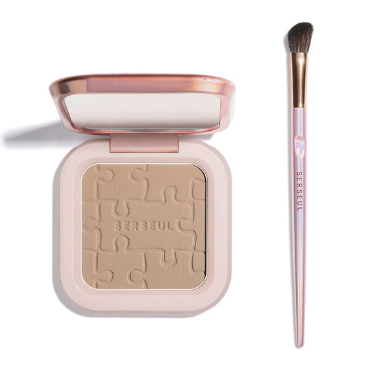 Contour Palette Face Sculpting Grey Contour Powder Palette Face Bronzer Makeup Contouring Palette with Mirror - Highly Pigmented Contour Shadow For Light Skin tone