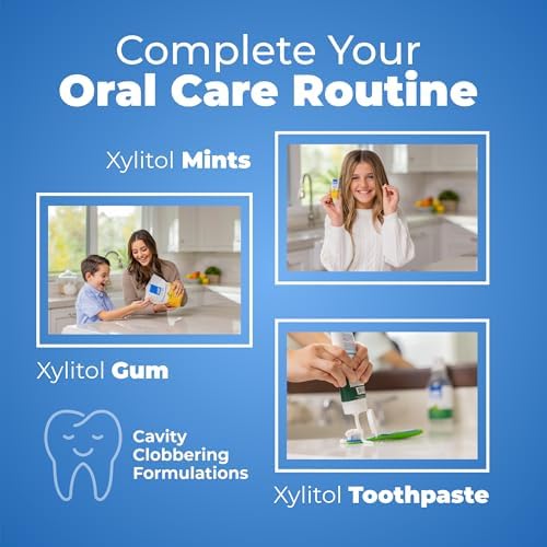 Epic Xylitol Toothpaste - Made with Xylitol for Clean Teeth & Gum Health - Fluoride Free Toothpaste Adult - SLS Free, Spearmint Flavored, 4.9oz Tube (Pack of 2)