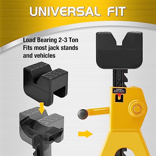 TONDA Jack Stands 3 Ton 1 Pair and Jack Pads 2 Pack and Jack Stand Pads 2 Pack