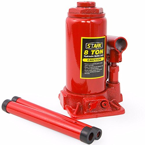 XtremepowerUS 8 Ton Hydraulic Bottle Jack, Heavy-Duty Car Lift Jack with Long Handle, 16,000 lb Capacity for Cars, SUVs, Pickup Trucks, RVs, Trailers, Garage & Auto Repair, Red - size: 8 Ton