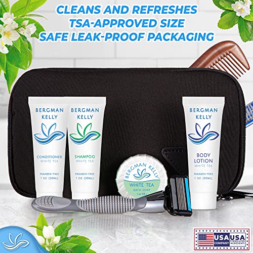 BERGMAN KELLY Hotel Conditioner (1 Fl Oz, 100 PK, White Tea), Delight Your Guests with Revitalizing and Refreshing White Tea Travel Conditioner, Quality Small Amenities Hotel Toiletries in Bulk