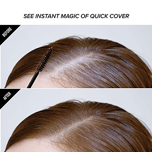 RED by KISS Quick Cover Root Touch Up Rescue (Medium Brown 2 Pack), Mascara Natural Water-Resistant Temporary Gray Concealer Cover Up Brush for Hair Mustache & Beard, Formulated with Jojoba Oil