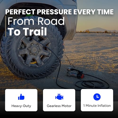 VIAIR Digital EVC88P7 - Portable Air Compressor Tire Inflator for Car, Truck, SUV & RV | Preset Automatic Shut Off Feature | 7-Way Trailer Connector Plug - style: Digital Auto w/Trailer Plug