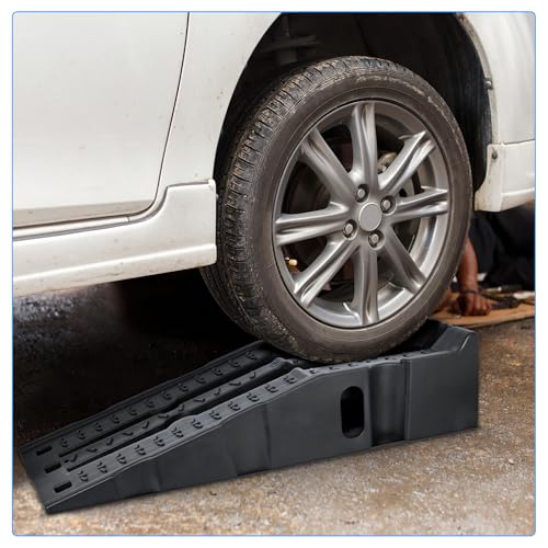 Nilight Car Ramps, Portable 6.7" Car Lift Ramp Heavy Duty Vehicle Service Ramp for Home Garage Maintenance, 13,000lb. GVW Capacity Per Pair - size: Car Ramp