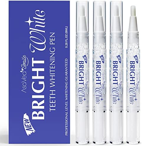 Teeth Whitening Pen (4 Pens) for Teeth Whitening, 40+ Uses, Effective, Painless, No Sensitivity, Travel-Friendly, Beautiful White Smile, Mint Flavor