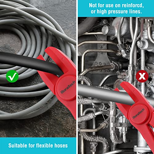 DURATECH 6-Piece Hose Clamp Pliers Set - Straight & 90 Angled | Pinch Off Pliers for Flexible Hoses, Fuel, Gas, Brake & Radiator Lines - size: 6-Piece, style: 90 Angled