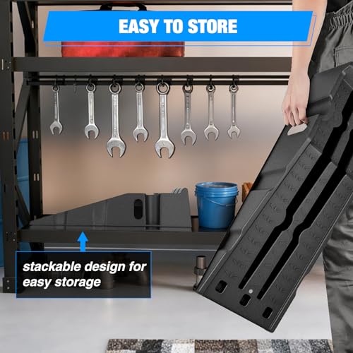Nilight Car Ramps, Portable 6.7" Car Lift Ramp Heavy Duty Vehicle Service Ramp for Home Garage Maintenance, 13,000lb. GVW Capacity Per Pair - size: Car Ramp