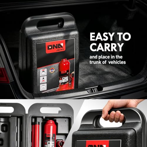 DNA Motoring 3 Tons Hydraulic Car Bottle Jack, Red, 6000 lbs Capacity | Automotive Welded Bottle Jack For Car SUV Pickup Truck, Auto Repair House Lift, with Manual handle & Carrying Storage Case - color: red, style: 3 ton