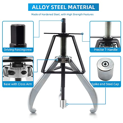 BESTOOL 3 Jaw Gear Puller, 2 Ton, for Gears, Pulleys and Flywheels | 5 Ton Pulling Capacity; 3-Jaw Design; For Removing Gears, Pulleys and Flywheels in Automotive and Mechanical Repair - size: 3 Jaw 5 Ton