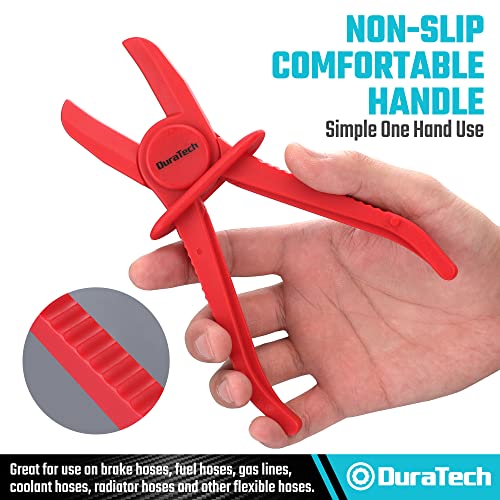 DURATECH 6-Piece Hose Clamp Pliers Set - Straight & 90 Angled | Pinch Off Pliers for Flexible Hoses, Fuel, Gas, Brake & Radiator Lines - size: 6-Piece, style: 90 Angled