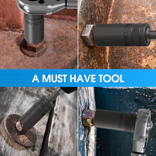 16PCS Deep Well Bolt Extractor Set, 1/4” Dr Impact Bolt & Nut Remover Set, Bolt Removal Set for Damaged, Rusted, Rounded-Off, Stripped Fasteners | Bolt & Nut Remover Set for Damaged, Rusted, Rounded-Off, Stripped Fasteners - size: 1/4'', 16pcs