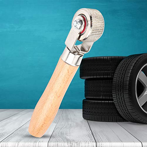 car Wheel Wooden Handle tire Patch Repair Stitcher Bearing Roller Repair Tool Middle (Medium) - size: Medium