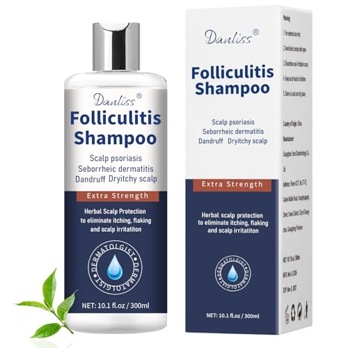 Sulfate Free - Anti Fungal Folliculitis Treatment Shampoo With Formula for Prone to Folliculitis,Seborrheic Dermatitis,For Normal to Oily Scalp Relieves Itchy & Dry Scalp, Dandruff - 10.1 Oz