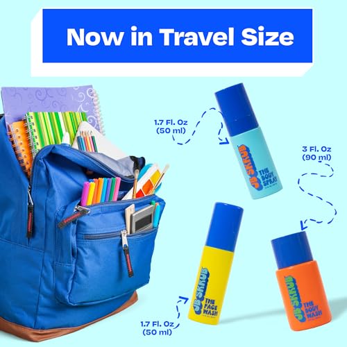 The Junior Travel Trio - Complete Skin Care Set for Kids, Tweens & Teens: Hydrating Body Wash, Refreshing Body Spray, & Gentle Face Wash