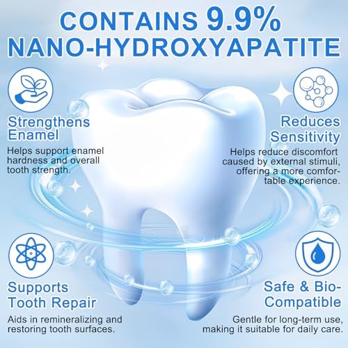 9.9% Hydroxyapatite Toothpaste, (2PCS) Nano Hydroxyapatite Toothpaste for Enamel Protection and Tooth Strengthening, Gentle Mint, Fresh Breath, Daily Use for Oral Health