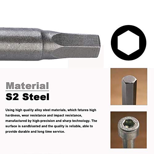 VESTTIO Metric Hex Allen Wrench Bit Set, 8-Piece, 4-Inch, Magnetic S2 | 2.5-12mm, industrial S2 alloy steel, 1/4 inch hex shank, magnetic tips, design for power screwdriver drill impact driver - size: 8 HEX / 4 inch